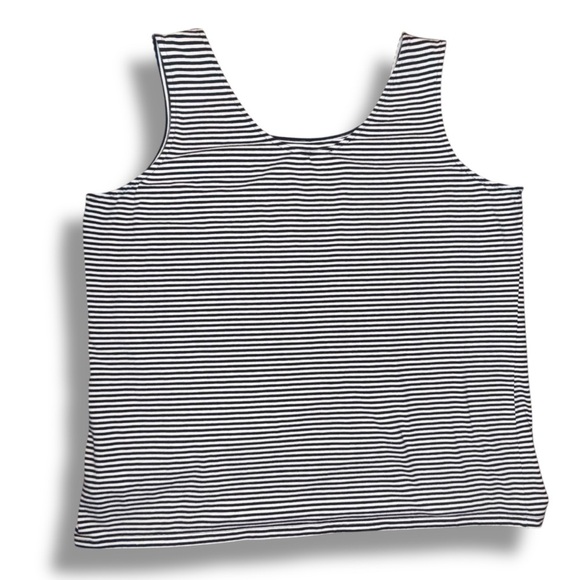 TALBOTS 180 Two-Way Tank Belleville Stripe - INDIGO BLUE/WHITE 2X - Picture 12 of 12